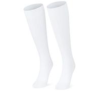 CityComfort Calcetines Altos Mujer y Hombre, Calcetines Largos Hasta la Rodilla, Uso Diario y Estilo Casual, Ideas Regalo (37-40, Blanco)
