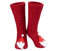 CityComfort Calcetines de Estar por Casa Mujer Calcetines Antideslizantes Mujer Invierno Animales Calcetines Zapatillas Calentitos Calcetines Navidad Talla Única (Rojo Papá Noel)