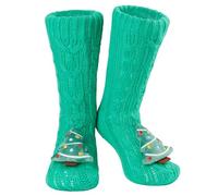 CityComfort Calcetines de Estar por Casa Mujer Calcetines Antideslizantes Mujer Invierno Animales Calcetines Zapatillas Calentitos Calcetines Navidad Talla Única (Verde Árbol de Navidad)