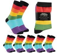 CityComfort Calcetines de Pantorrilla para Mujer, Set de 6 o 12 Unidades (Multi Rainbow-6 Pack)