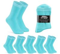 CityComfort Calcetines de Pantorrilla para Mujer, Set de 6 o 12 Unidades (Turquesa-6 Pack)