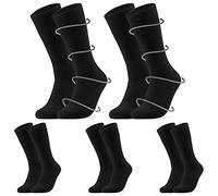 CityComfort Calcetines Diabéticos Hombre, Calcetines Sin Goma Hombre, 5 Pares (Negro)