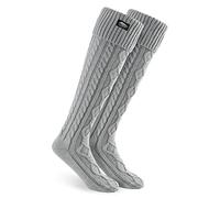 CityComfort Calcetines Largos Mujer, Calcetines Mujer Altos High Socks Invierno, Calcetines para Botas, Talla única 37-41 (Gris)