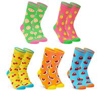 CityComfort Calcetines Mujer Dibujos, Pack de 5 Calcetines Transpirables y Originales, Regalos para Mujer, Madre (Multicolor Arcoíris)