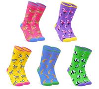 CityComfort Calcetines Mujer Dibujos, Pack de 5 Calcetines Transpirables y Originales, Regalos para Mujer, Madre (Animales)