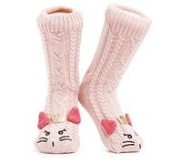 CityComfort Calcetines Mujer Invierno Antideslizante con Animales (Rosa Claro)