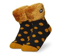 CityComfort Calcetines Mujer Invierno Antideslizantes de Forro Polar (Amarillo Puntos)