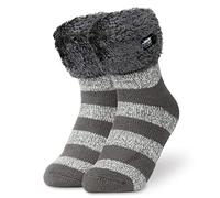 CityComfort Calcetines Mujer Invierno Antideslizantes de Forro Polar (Carbón Marga)