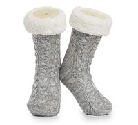 CityComfort Calcetines Mujer, Pantuflas Estar de Casa para Mujeres Adolescentes(Gris de Dos Tonos)