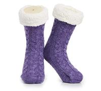 CityComfort Calcetines Mujer, Pantuflas Estar de Casa para Mujeres Adolescentes(Morado/Blanco)