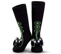 CityComfort Calcetines para Hombres - Calcetines Pantufla en 3D Videojuegos, Antideslizantes Talla 37-42, Regalos Navidad (Negro, 37-40)