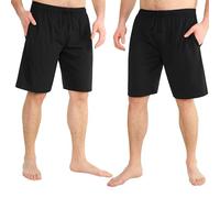 CityComfort Cómodos Pantalones Cortos Pijama para Hombres, Pack de 2 Piezas (L, Negro)