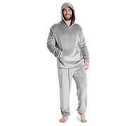 CityComfort - Conjunto de pijama para hombre, pijama cálido y mullido, de forro polar, sudadera con capucha