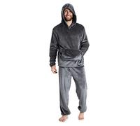 CityComfort - Conjunto de pijama para hombre, pijama cálido y mullido, de forro polar, sudadera con capucha