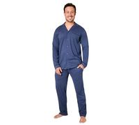 CityComfort Conjunto Pijama Hombre con Mangas largas y Pantalones, Tallas M-3XL, Pijama Hombre Invierno, Pijama Navidad - Regalos Hombre (Azul Marino, XXL)