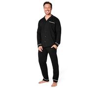 CityComfort Conjunto Pijama Hombre con Mangas largas y Pantalones, Tallas M-3XL, Pijama Hombre Invierno, Pijama Navidad - Regalos Hombre (Negro, M)