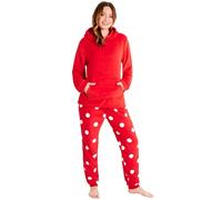 CityComfort Conjunto Pijama Mujer Adolescente con Capucha, Pijama Mujer Invierno, Ropa de Dormir 2 Piezas, Regalos para Ella(Rojo, XL)