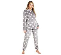 CityComfort Conjunto Pijama Mujer Adolescente con Capucha, Pijama Mujer Invierno, Ropa de Dormir 2 Piezas, Regalos para Ella (Gris Estrella, XL)