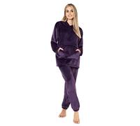 CityComfort Conjunto Pijama Mujer Adolescente con Capucha, Pijama Mujer Invierno, Ropa de Dormir 2 Piezas, Regalos para Ella (Morado, M)