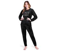 CityComfort Conjunto Pijama Mujer y Adolescente, Pijama Mujer Largo, Ropa de Dormir - Regalos para Ella (Negro, L)
