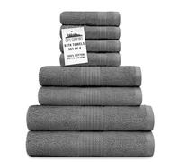CityComfort Juego Toallas Absorbentes, Pack de 8, 100% Algodón, Varios Tamaños (Gris)