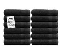 CityComfort Juego Toallas Pack de 12 Toallas Faciales y Mano 100% Algodon 30x30cm Toallas de Franela Secado Rápido Absorbentes (Gris - 12 Pack)