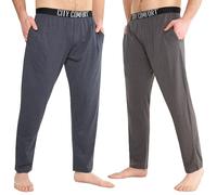 CityComfort Largo Pantalon Pijama con Bolsillos para Hombre, Pack de 2 (XXL, Azul Marino/Carbón, Cintura elástica)
