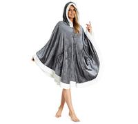 CityComfort Manta Sudadera con Capucha, Poncho Manta, Sudadera Invierno, Regalos para Mujer y Chica Adolescente Talla Única (Gris Oscuro)