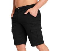 CityComfort Pantalón Corto de Carga con Bolsillos, para Hombre (Negro, M)