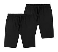 CityComfort Pantalon Pijama Niño Adolescente Pack de 2 Pantalones Cortos Niño Cintura Elástica Ropa de Casa Ideas de Regalos (Negro/Negro, 9-10 Años)