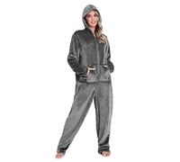 CityComfort Pijama Entero Mujer, Pijama de Polar Suave Cómodo Calentito S-XL (Carbón, L)