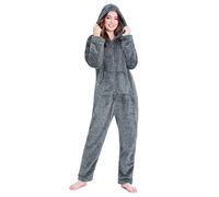 CityComfort Pijama Entero Mujer, Pijama de Polar Suave Cómodo Calentito S-XL (Gris, M)