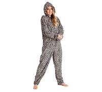 CityComfort Pijama Entero Mujer, Pijama de Polar Suave Cómodo Calentito S-XL (Marrón, XL)