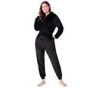 CityComfort Pijama Entero Mujer, Pijama de Polar Suave Cómodo Calentito S-XL (Negro, L)
