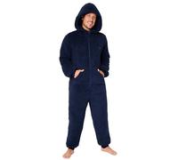 CityComfort Pijama Hombre Entero - Mono Pijama Hombre, Onesie con Cierre Cremallera Completo, Talla M-3XL, Regalo Hombre Navidad (Azul Marino, M)