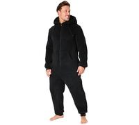 CityComfort Pijama Hombre Entero - Mono Pijama Hombre, Onesie con Cierre Cremallera Completo, Talla M-3XL, Regalo Hombre Navidad (Negro, XL)