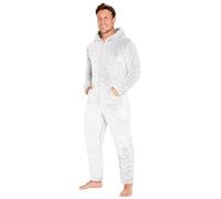 CityComfort Pijama Hombre Entero, Pijama Hombre de Una Pieza Mono con Cremallera, Pijamas Enteros de Polar para Adultos M-3XL (XXL, Gris Dos Tonos)
