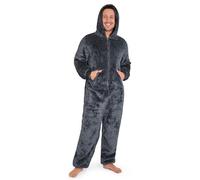 CityComfort Pijama Hombre Entero, Pijama Hombre de Una Pieza Mono con Cremallera, Pijamas Enteros de Polar para Adultos M-3XL (M, Gris Oscuro)