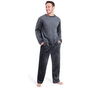 CityComfort Pijama Hombre Invierno, Pijama Forro Polar 2 Piezas de Manga Larga, (3XL, Gris Oscuro)
