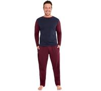 CityComfort Pijama Hombre Largo, Conjunto Pijama Hombre de 2 Piezas, Ropa Invierno Hombre y Adolescente - Regalos Hombres (Borgoña, XL)