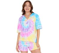 CityComfort Pijama Mujer Algodon Pijama Chica Verano Conjunto Camiseta Botones Manga Corta y Pantalones Cortos Ropa de Mujer Suave y Cómodo (S, Multi Tie Dye)