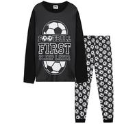 CityComfort Pijama Niño Manga Larga Invierno Pijamas Divertidos Niños Juvenil Chico Largo con Diseño Fútbol Ropa de Dormir (7-8 Años, Negro Football)