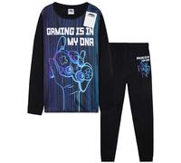 CityComfort Pijama Niño Manga Larga Invierno Pijamas Divertidos Niños Juvenil Chico Largo con Diseño Gaming Ropa de Dormir (11-12 Años, Negro/Azul Gaming)