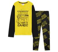 CityComfort Pijama Niño Manga Larga Invierno Pijamas Divertidos Niños Juvenil Chico Largo con Diseño Gaming Ropa de Dormir (11-12 Años, Negro/Amarillo Gaming)