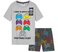 CityComfort Pijama Niño Pijama Adolescente Chico Conjunto Verano Niño Camiseta y Pantalon Corto Ropa Niños Suave Gamer Regalos (9-10 Años, Gris/Multi)