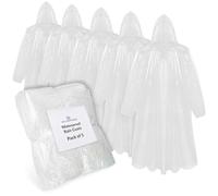 CityComfort Poncho Impermeable de Lluvia, Desechable para Mujer, Multipack (Blanco - 5 Pack)
