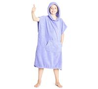 CityComfort Toalla De Playa para Niña con Capucha, Toalla De Playa para Niño 3-13 Años, Poncho Toalla De Niño 100% Algodón (10-13 Años, Lila)