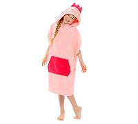 CityComfort Toalla De Playa para Niña con Capucha, Toalla De Playa para Niño 3-13 Años, Poncho Toalla De Niño 100% Algodón (3-5 años, Rosa)