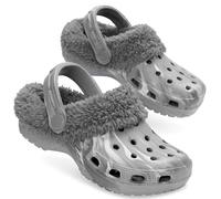 CityComfort Zuecos Invierno con Forro Sherpa, Pantuflas Niña y Adolescentes, Zapatillas Casa Niños Charms Extraíbles, Regalos Niños (Gris sin Charms, 27 EU)