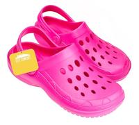 CityComfort Zuecos Mujer Verano Tie Dye Zapatillas de Casa con Correa Zuecos de Trabajo Playa Piscina o Jardineria Regalos para Mujer (37/38 EU, Fuchsia Neón)